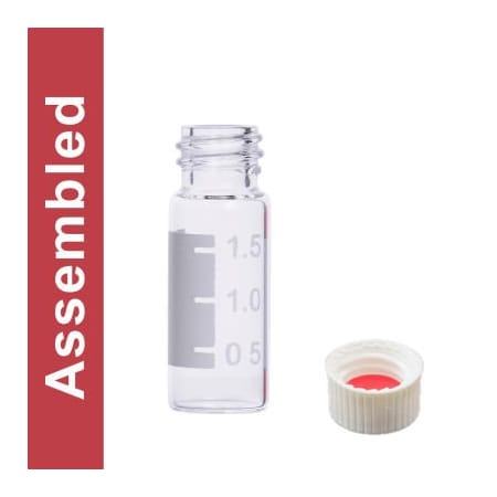 Cp Lab Safety. Wheaton MicroLiter Clear Screw Thread Vial Kit Marking Patch 10-425 White Open Top Cap 100 pk 10-1210W-A